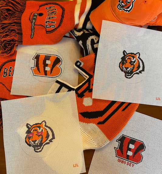 Bengals "B" Ornament - 18 count