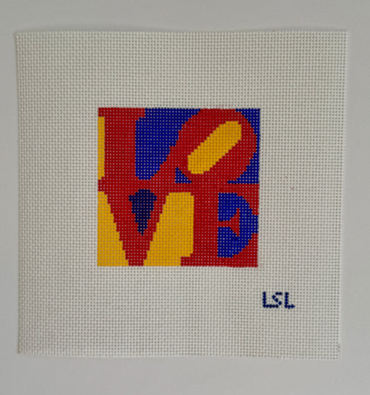 LOVE Ornament - red, blue, yellow