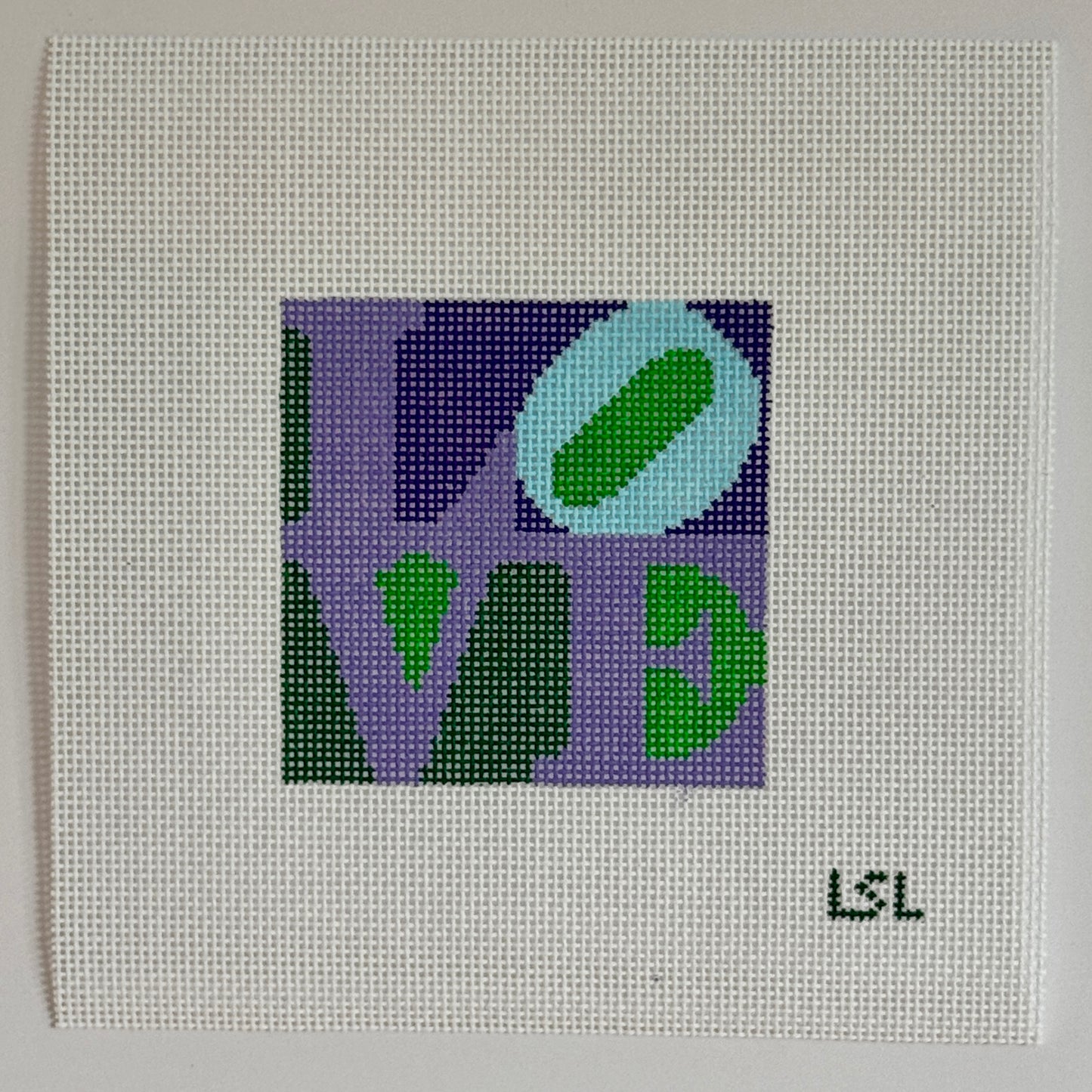 LOVE Ornament - purple, green