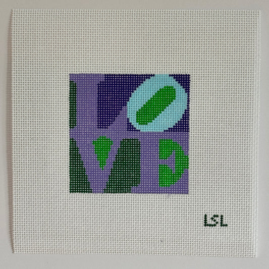 LOVE Ornament - purple, green